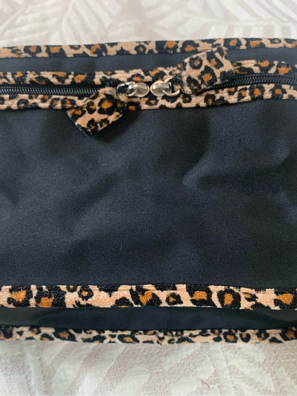 Lancôme Black and Leopard Trim Women’s Toiletry Bag / Cosmetic Pouch - bnwot